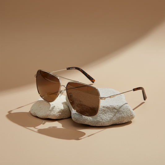 Amber Gaze – Light Brown Classic Sunglasses for Men | Monarch Man