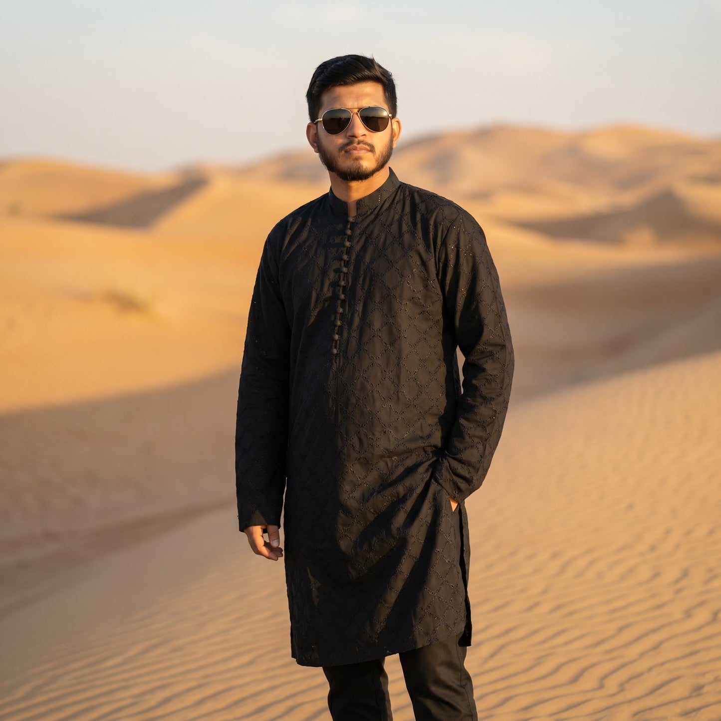 Black Kurta with Trouser | Chikankari