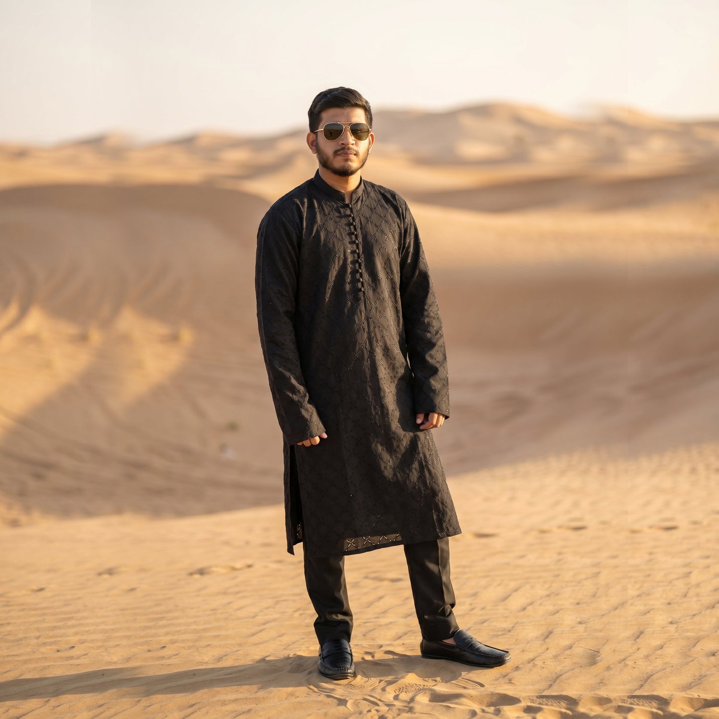 Black Kurta with Trouser | Chikankari